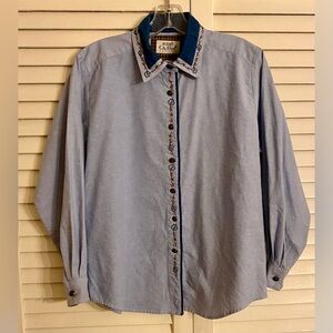 Koret City Blues Vintage Denim Top w Embroidery